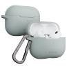 MAGEASY Skin AirPods Pro 2 & Pro 1 Case with Carabiner Clip, TPU Shockproof Protective Cover for 1st & 2nd Generation, Secure Lid Stain-Resistant, Wireless Charging Compatible (Mirage Grey) view 1
