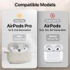 MAGEASY Skin AirPods Pro 2 & Pro 1 Case with Carabiner Clip, TPU Shockproof Protective Cover for 1st & 2nd Generation, Secure Lid Stain-Resistant, Wireless Charging Compatible (Mirage Grey) view 2