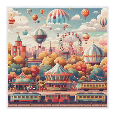 Amusement Park Scenery Camera Wrap Magic Self-Adhesive Cloth Camera Protective Wrap Anti-Scratch Lens Protective Wrap Pouche for DSLR/Camera Lens/Phone/Accessories