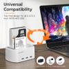 MAIWO Dual Bay Hard Drive Docking Station with Offline Clone for 2.5 3.5 Inch SATA HDD SSD, 3X USB 3.0 Hub Extension, 48TB Capacity, External Hard Drive Duplicator Cloner, White view 2