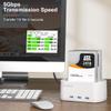 MAIWO Dual Bay Hard Drive Docking Station with Offline Clone for 2.5 3.5 Inch SATA HDD SSD, 3X USB 3.0 Hub Extension, 48TB Capacity, External Hard Drive Duplicator Cloner, White view 4