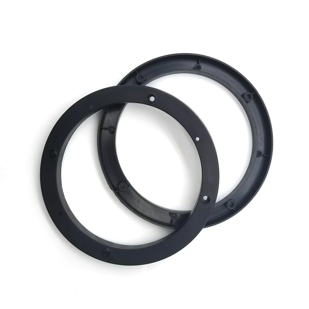 Arwrilt 2 PCS Car Speaker Spacer Adaptor Ring, 6.5" Door Speaker Mounting Gasket, ABS Speaker Spacers, Shockproof Audio Modified Tool Accessories, Universal for Most Cars (Black)