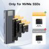 SEINIKAY M.2 NVME Enclosure, Tool-Free USB 3.2 Gen 2 (10 Gbps) to NVME Adapter with Heat Sink, 10Gbps Speed, Plug and Play, 16TB Expansion, with C-C to A Cable view 2