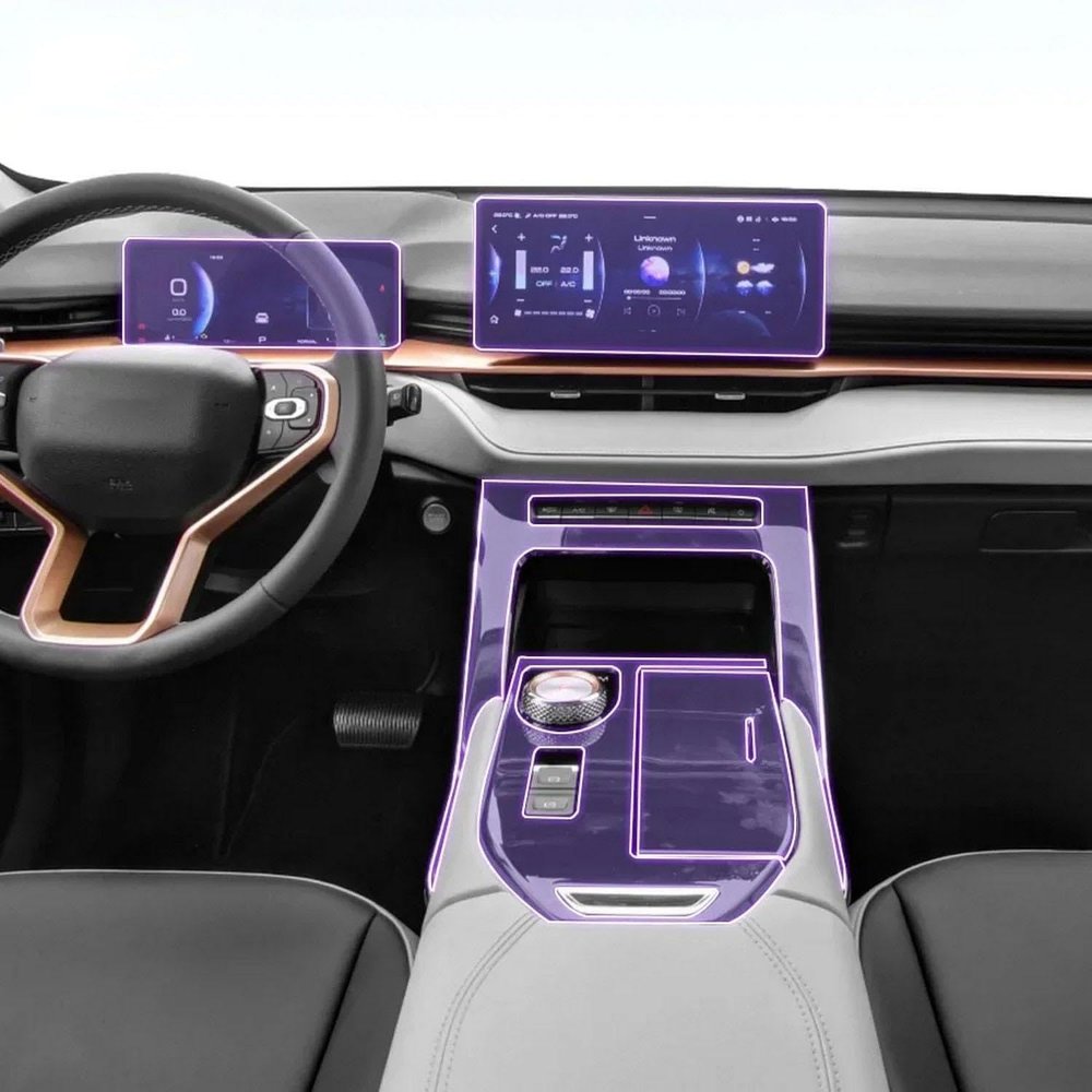 FQQPMS Pre Cut car Navigation GPS Screen Protector, Invisible Transparent Film, TPU Interior Filmfor Haval H6 2021-2022