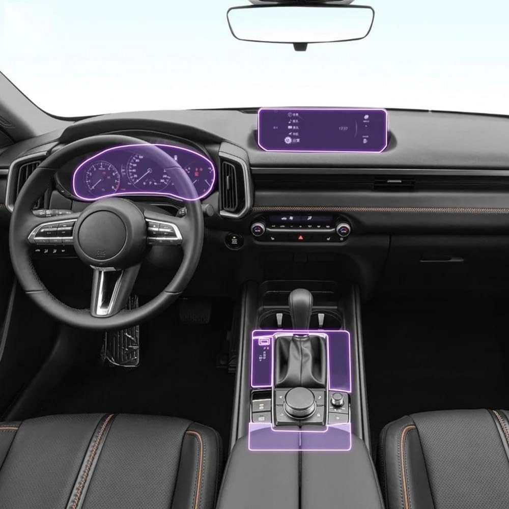 FQQPMS Pre Cut car Navigation GPS Screen Protector, Invisible Transparent Film, TPU Interior Filmfor Mazda CX-50 2023-2024