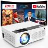 TMY 1080P Full HD Portable Mini Projector, Bluetooth Movie Projector, Compatible with TV Stick/Smartphone/PC/Game Console/HDMI/USB, Indoor & Outdoor Use, Built in Netflix app view 1