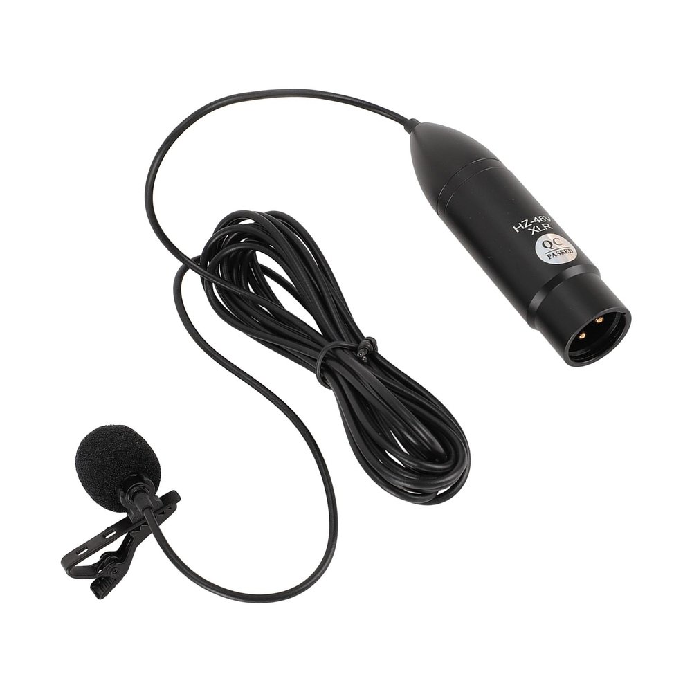 Akozon Lavalier Microphone - 48V Power Directional Mic for Clear Recording, Noise Reduction, and Interviews - 3 Pin XLR Mono Lapel Mic