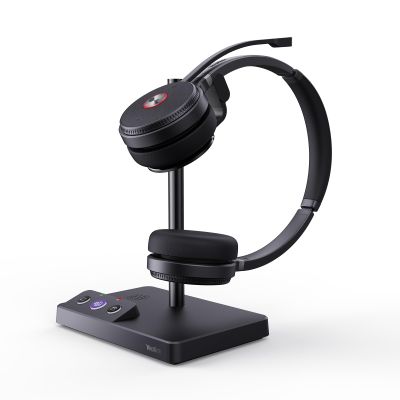 Black WH62 Mono Teams DECT and WH62 Dual Headset for Desk Phone 525 ft Range for Desk Phone