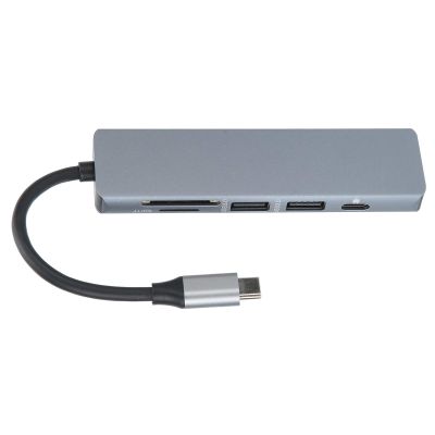 6 in 1 Type C Hub Adapter, Docking Station with, USB3.0, PD Charging Port, for Dell XPS, Specter, Yoga, Supports 4K Video Output, Quick Charging, Data Transmissi