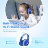 EarFun K4 Kids Bluetooth Headphones, Wireless Headphones with LED Lights, 74/85/94dBA Volume Limited, Built-in Mic, 90H Playtime, Bluetooth 5.4 Over Ear Headphone for iPad/Tablet/PC/School view 4