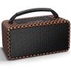 DINDIN Portable Bluetooth Speaker 80W (Peak), 20H Playtime, Wireless Big Wood Boombox with Deep Bass, Subwoofer, TWS, Large, Loud Speaker for Party, Outdoor, Backyard, Beach, Home,GiftBlack+Brown view 1