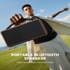 DINDIN Portable Bluetooth Speaker 80W (Peak), 20H Playtime, Wireless Big Wood Boombox with Deep Bass, Subwoofer, TWS, Large, Loud Speaker for Party, Outdoor, Backyard, Beach, Home,GiftBlack+Brown view 3
