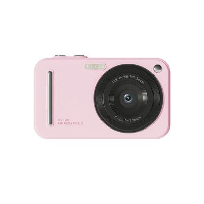 1080P Digital Camera for Kids - 48MP Digital Video Camera with 16X Digital Zoom, Auto Focus, 2.4 Inch IPS Screen, Built in Flash, Beauty Filters, Birthday Gift for Teens (Pink)