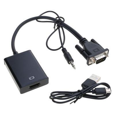 BAIMOQI VGA to Converters Sound Video Cable Adapter VGA Input HDMIcompatible Output for Computer Laptop TVs Projectors
