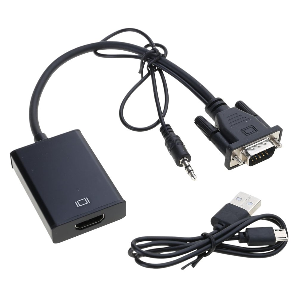 BAIMOQI VGA to Converters Sound Video Cable Adapter VGA Input HDMIcompatible Output for Computer Laptop TVs Projectors