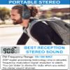 ZHIWHIS FM Portable Radio, Stereo Headset with LCD, Over Ear Foldable, Pocket Conference Receiver, Small Wireless/Wired Headphones Operated by 2 AA Batteries for Walking/Running ZWS-600 view 3
