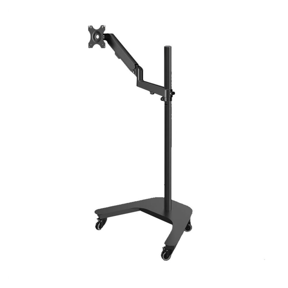 QIXUEZHENG Monitor Stand, Single Monitor Floor Stand for 17"-32" Flat/Curved Screens up to 19.8 lbs, Height Adjustable Gas Spring Monitor Stand, Movable Monitor Mount Stand Monitor arm Adjustable