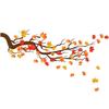 Autumn Maple Tree Wall Stickers, Chinese Style Autumn Fallen Leaves Wall Murals Peel and Stick 3D Wall Art Stickers Murals Home Decor for Girls Bedroom Nursery Rooms Living Room view 1