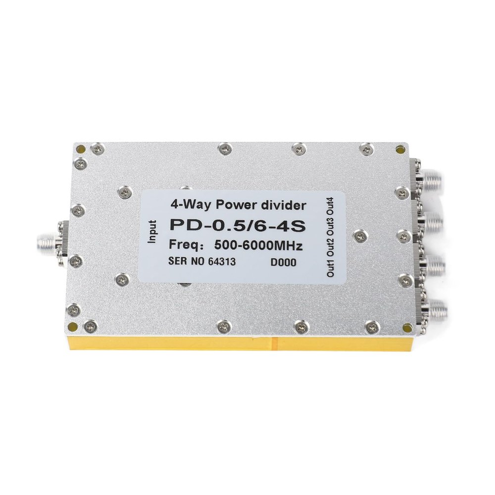 4 Way SMA Power Divider 500 to 6000MHz Small Rtion Loss High Gain SMA Strip Power, Multifunctional Accessory for Home Use