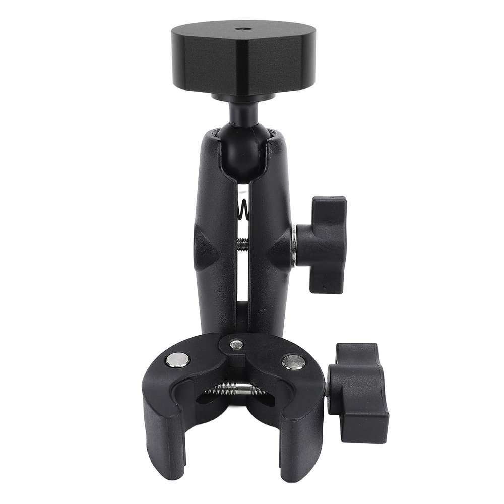 Clamp Mount with Dual Ball Head for Mini Satellite Dish Rooph Rack Mount Adjustable and Portable Aluminum Alloy and ABS Material No Drilling Required (Black)
