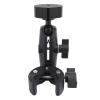 Clamp Mount with Dual Ball Head for Mini Satellite Dish Rooph Rack Mount Adjustable and Portable Aluminum Alloy and ABS Material No Drilling Required (Black) view 1