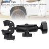 Clamp Mount with Dual Ball Head for Mini Satellite Dish Rooph Rack Mount Adjustable and Portable Aluminum Alloy and ABS Material No Drilling Required (Black) view 4