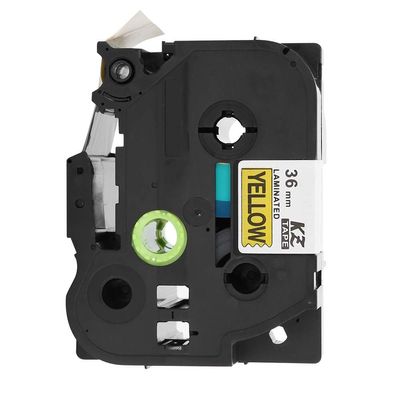 36mm Label Maker Laminated Label Tape for PT-9700PC PT-9800PCN PT-3600Black on, Multifunctional Accessory for Home Use (36mm Black Text on Yellow Background)