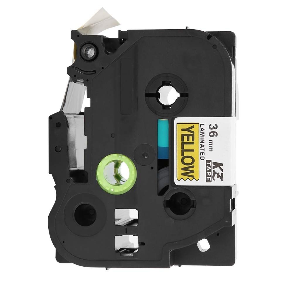 36mm Label Maker Laminated Label Tape for PT-9700PC PT-9800PCN PT-3600Black on, Multifunctional Accessory for Home Use (36mm Black Text on Yellow Background)