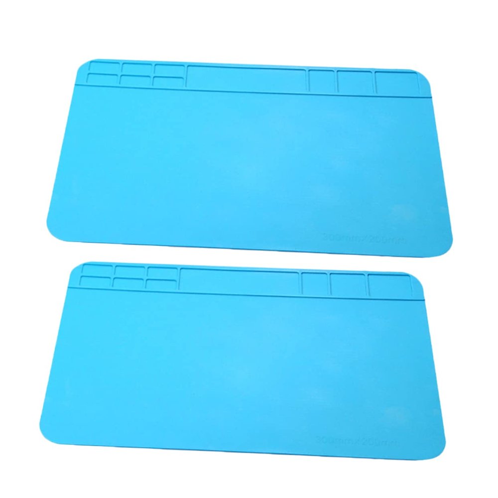 HOMSFOU 2pcs Silicone Electronic Maintenance Mat and Heat Insulation Repair Pad for Parts Organization for Soldering Electronics and