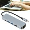 5 in 1 USB C Hub, High Speed Data Transfer, Excellent Heat Dissipation, with Ethernet Adapter, for Computers and Tablets view 3