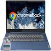 Lenovo IdeaPad Slim 3 Chromebook Laptop, 14" Touchscreen FHD IPS Display, MediaTek Kompanio 520 Processor SageNova Earphones, Abyss Blue (MediaTek Kompanio, 4GB RAM | 64GB Storage) view 1
