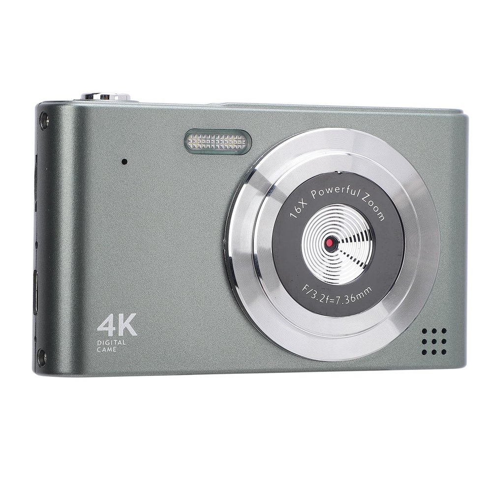 ASHATA 48MP 4K Digital Camera, Retro CCD Camera Digital SLR Camera for Photography, 16x Zoom, 2.4 Screen, Built in Flash, Autofocus, Vlogging Video Cameras for Travel (Green)