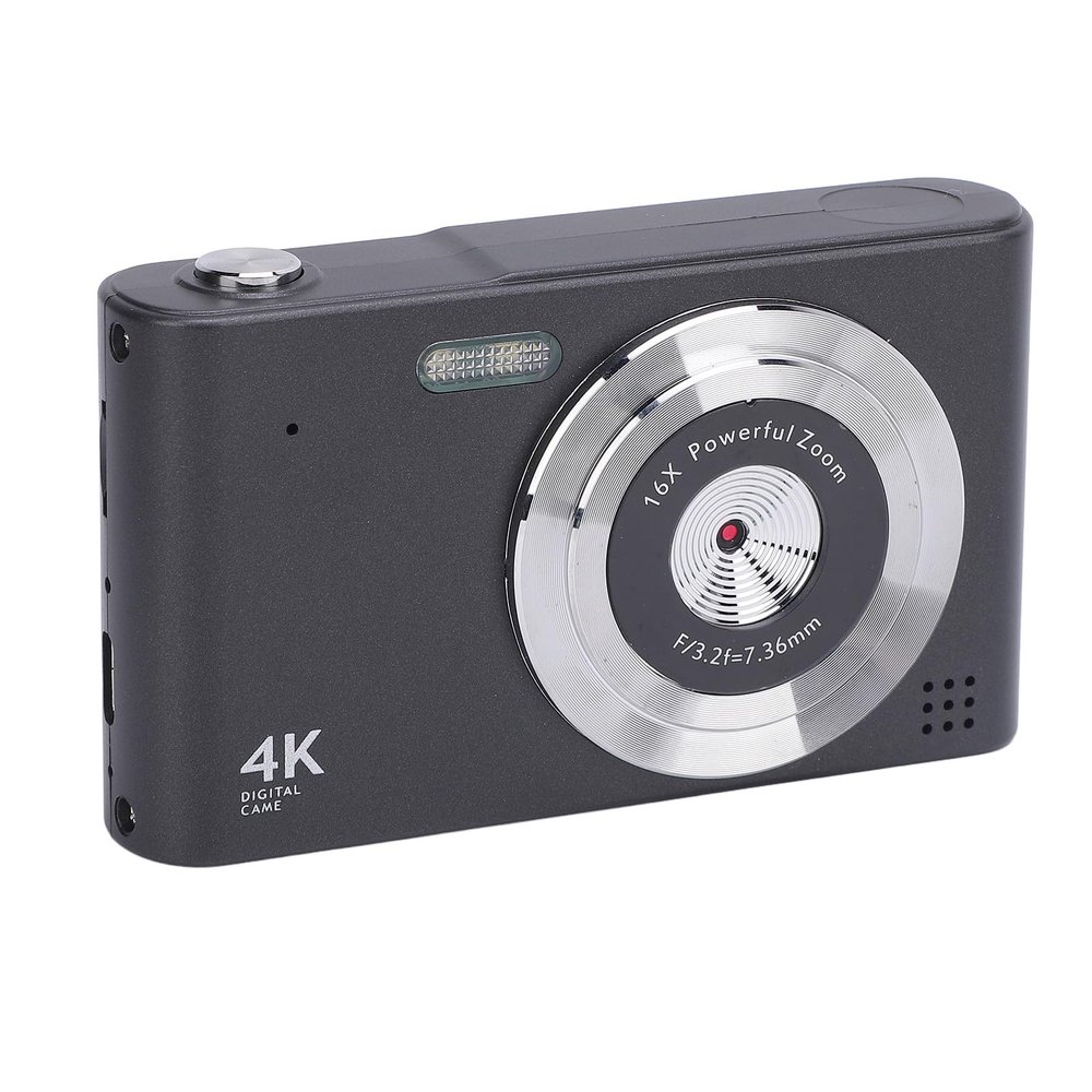 ASHATA 48MP 4K Digital Camera, Retro CCD Camera Digital SLR Camera for Photography, 16x Zoom, 2.4 Screen, Built in Flash, Autofocus, Vlogging Video Cameras for Travel (Black)