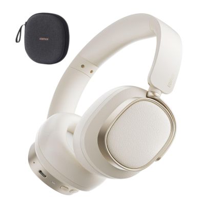 Edifier ES850NB Active Noise Cancelling Headphones, Over Ear Bluetooth Headset, 92H Playtime Wired & Wireless Hi-Res Audio Certified, Fast Charging Clear Calls for Home Office Travel - Ivory