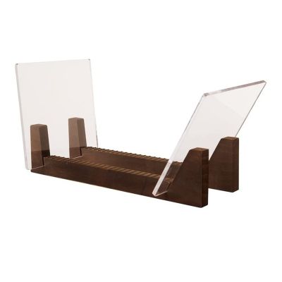 CD Storage Rack Organizer Stand Vinyl Record Storage Holder - Stacks up to 50 Albums, 7 or 12 inch LPs - Solid Wood Organizer with Clear Acrylic Ends, Modern Portable Record Stand CD Record Storage Ho