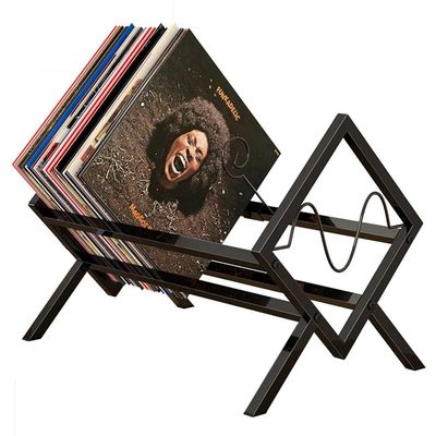 WANGHAI2024M CD Storage Rack Organizer Stand Record Holder Desktop Books, Magazine Shelves Metal Display Shelf for CD Records Multi-Function Organizer Storage Rack CD Record Storage Holder
