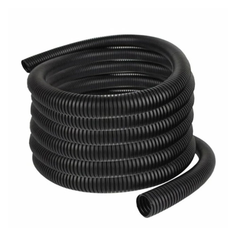 CLENEA 1pc Insulation Corrugated Tube Pipe Protective Tube Tubing Black Color Sleeve Tube Split Wire 98FT Line Protecter(10mm)