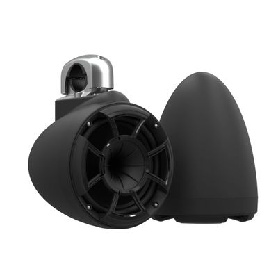 Wet Sounds REV8 Black Special Edition Revolution Series 8" Black Tower Speakers with Silver Aluminum Fixed Clamp