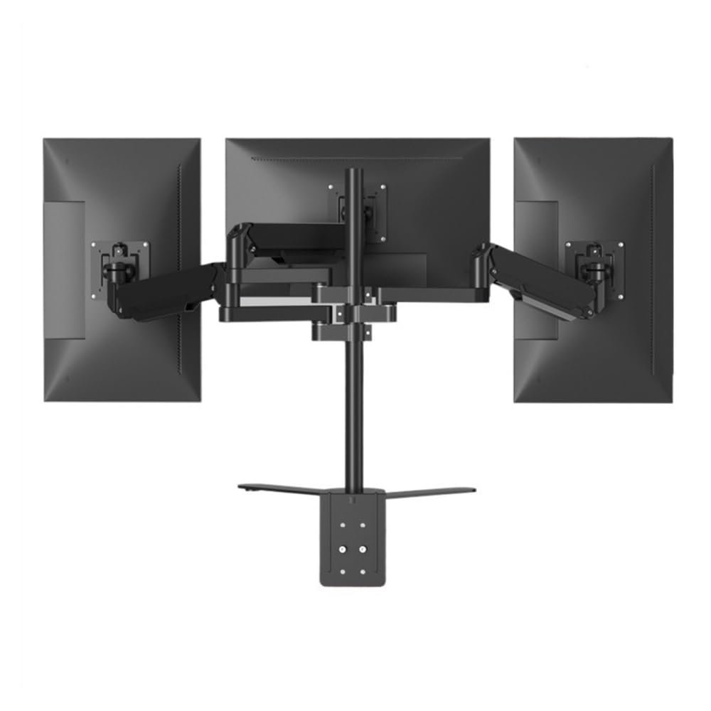 Friggqwe Monitor Stand Triple Monitor Desk Mount - Fully Adjustable Gas Spring Monitor Arm Desk Mount with Clamp Base - Fits 17 to 32 Inch LCD Monitors, VESA 75x75, 100x100 Desk Accessories