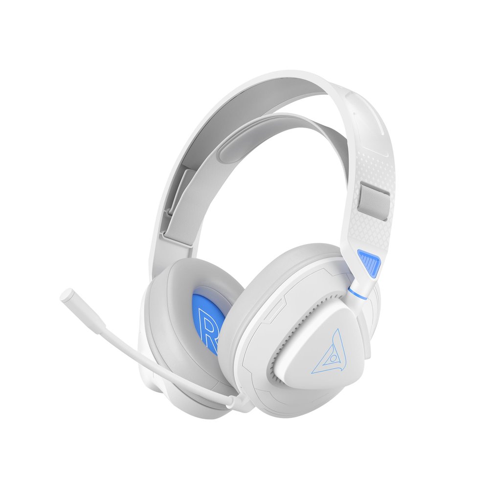 JUNJIEUNVO THS318Gaming Headset with Microphone, Over-Ear Design, Black and Red, Adjustable Headband,Type-C+2.4G+3.5mm+Bluetooth 4 Input Modes (White Does not emit Light)