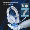 JUNJIEUNVO THS318Gaming Headset with Microphone, Over-Ear Design, Black and Red, Adjustable Headband,Type-C+2.4G+3.5mm+Bluetooth 4 Input Modes (White Does not emit Light) view 3