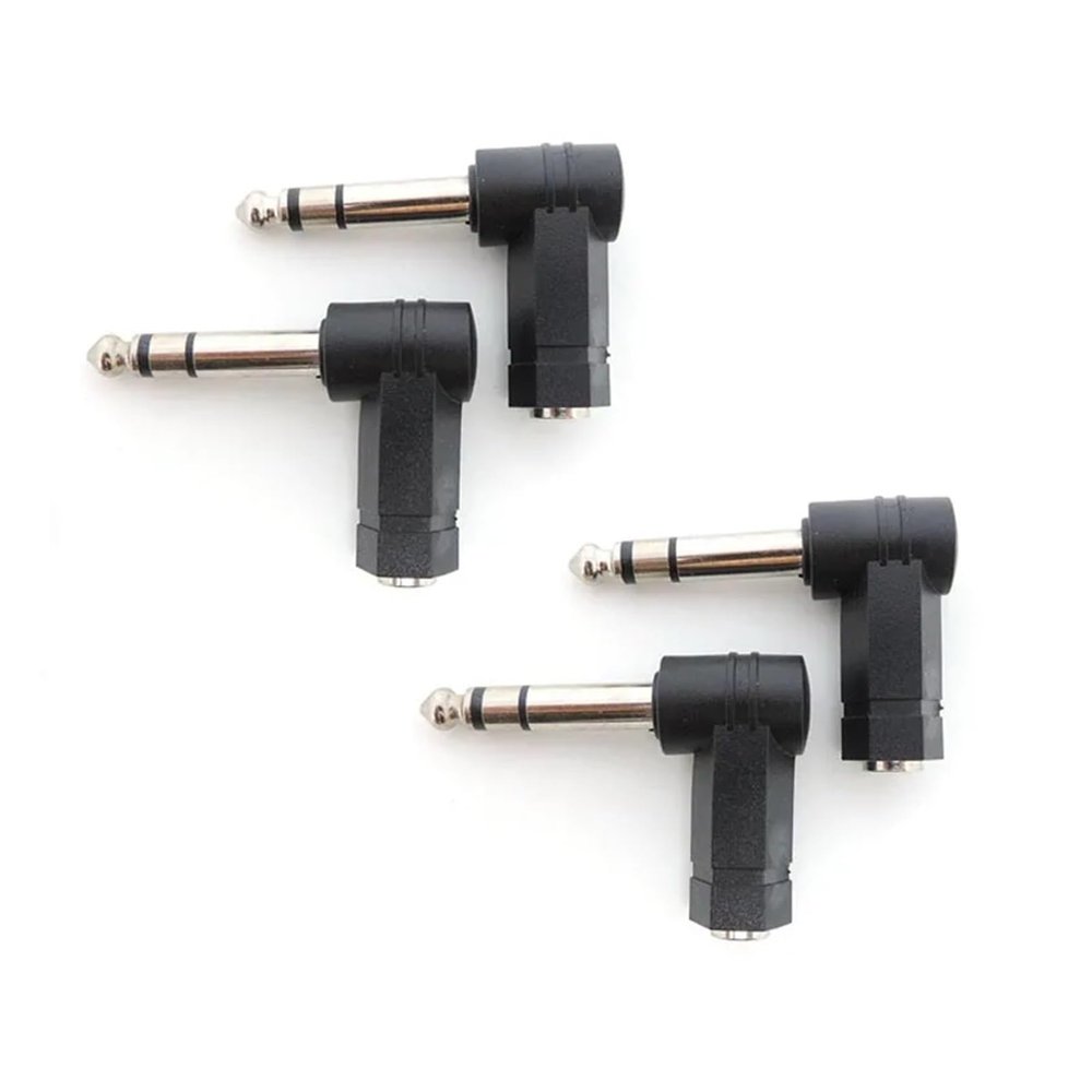3.5mm Female Jack to 6.35mm Male Jack Right Angled L Type Cable Converter Connector Plug Headphone Sound Adapter(4pcs)