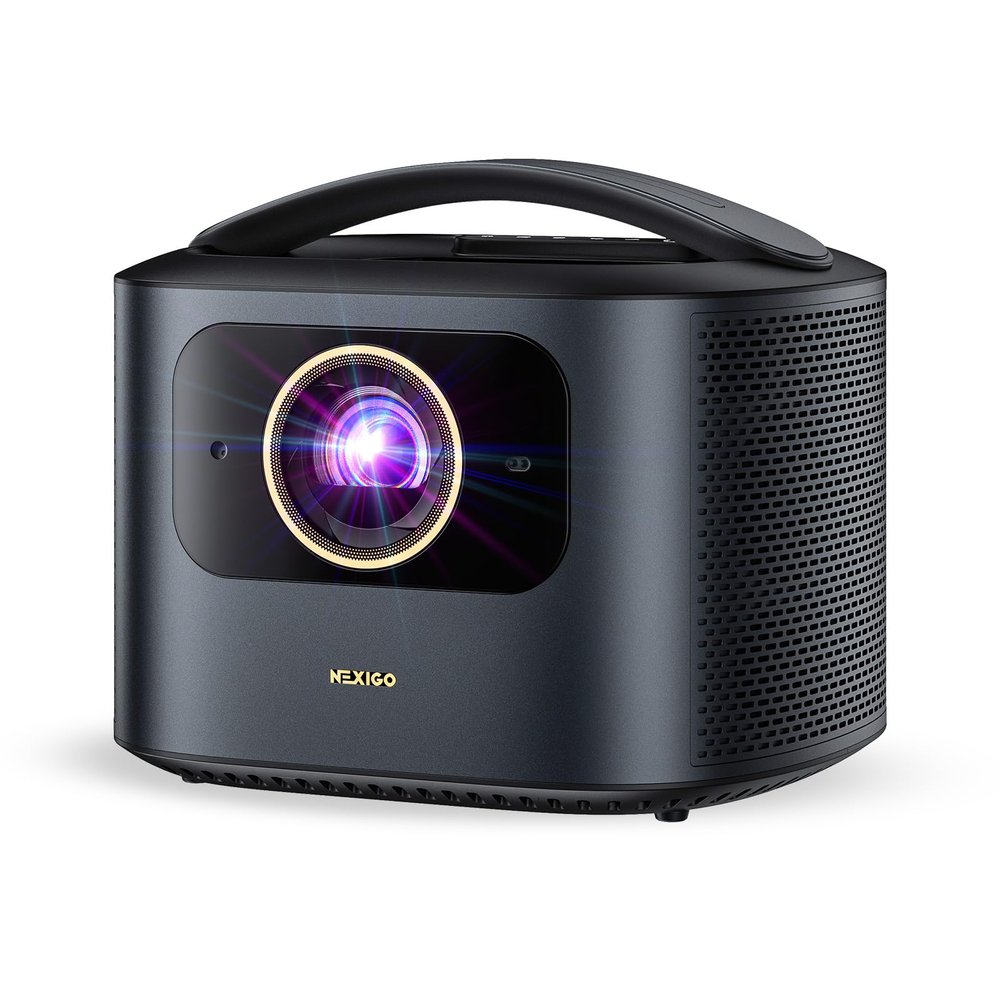 NexiGo TriVision Ultra, 4K Tri-LED-Laser Portable Projector, 2600 Lumens, 100,000:1 Dynamic Contrast, No Laser Speckle, No Eye Strain, Dolby Vision, HDR10+, 3D, Fire TV Storage Slot
