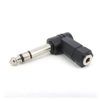 3.5mm Female Jack to 6.35mm Male Jack Right Angled L Type Cable Converter Connector Plug Headphone Sound Adapter(1pc)