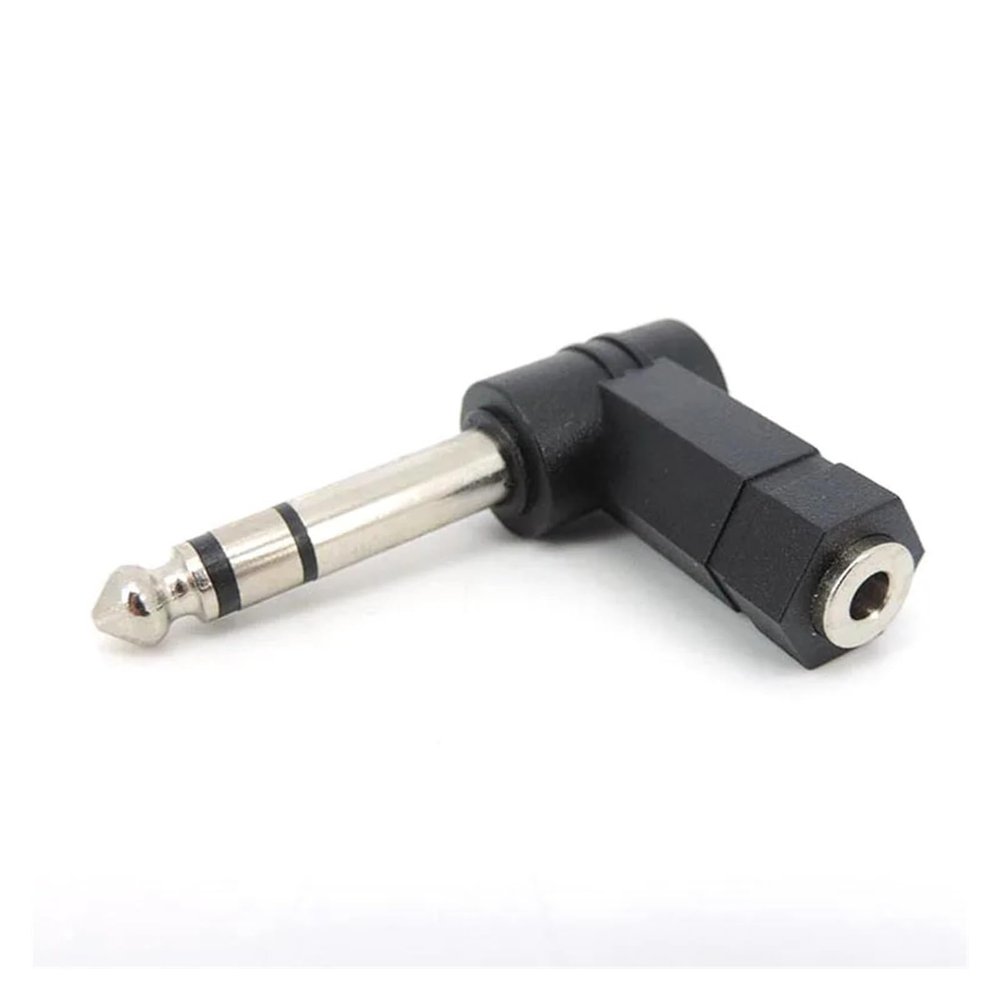 3.5mm Female Jack to 6.35mm Male Jack Right Angled L Type Cable Converter Connector Plug Headphone Sound Adapter(1pc)