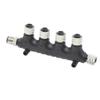 HangTon T Connector T-Piece 4-Way 5pin Male Female for NMEA 2000 Network Backbone Extension, Lowrance, Garmin, Airmar, Maretron, Raymarine, Simrad, Navico, Marine Boat GPS Chartplotter Sensor, Metal view 1