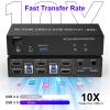 YI53ZX0 USB 3.0 Dual Monitor KVM Switch HDMI 2 Port, 4K@60Hz 2 Monitors 2 Computers with Audio Microphone Output and 3 USB 3.0 Ports(US Plug Adapter) view 3
