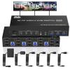YI53ZX0 8K USB 3.0 KVM Switch 3 Monitors 4 Computers, DP 1.4 Triple Monitor with Audio Microphone Output and 3 USB 3.0 Ports(AU Plug Adapter) view 2