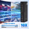 YI53ZX0 8K USB 3.0 KVM Switch 3 Monitors 4 Computers, DP 1.4 Triple Monitor with Audio Microphone Output and 3 USB 3.0 Ports(AU Plug Adapter) view 4