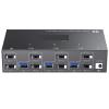 YI53ZX0 Displayport KVM Switch 2 Monitors 3 Computers 8K@60Hz 4K@144Hz,USB3.0 Dual Monitor KVM Switches DP 1.4 with 4 USB Device(with US Plug) view 1